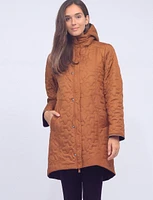 Recycled Fabric Reversible Water-resistant and Quilted Hooded Jacket by Frandsen