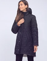 Recycled Fabric Reversible Water-resistant and Quilted Hooded Jacket by Frandsen