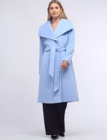 Manteau Ceinturé en Mélange Laine-Cachemire avec Col Large par Anne Klein