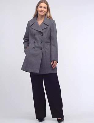 Manteau Classique en Laine Mélangée À Double Boutonnage Par Anne Klein