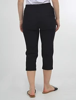 High Rise Pull-On Capris With Two Front Pockets By Amani Couture