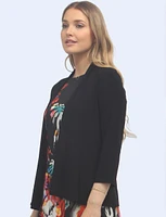 Draped Solid Cardigan with Three-Quarter Sleeves by Amani Couture