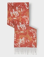 Chic Italian scarf with floral jacquard pattern by Froccella