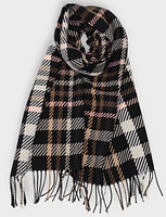 Italian fringed, oblong scarf with striped pattern by Froccella.