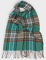 Italian Oblong lightweight plaid scarf by Froccella