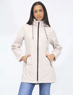 Versatile Wind & Water Resistant Zip Off Hood Vegan Jacket by Saki