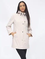 Wind & Water Resistant Vegan Softshell Coat with Detachable Zip Off Hood by Saki