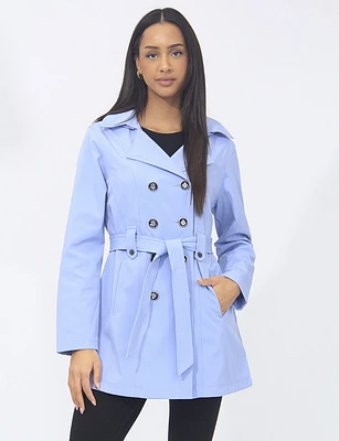 Vegan Classic Double-Breasted Belted Trench Coat by Saki Sport