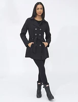 Vegan Classic Double-Breasted Belted Trench Coat by Saki Sport