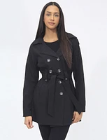 Vegan Classic Double-Breasted Belted Trench Coat by Saki Sport