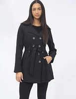 Vegan Classic Double-Breasted Belted Trench Coat by Saki Sport