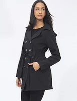 Vegan Classic Double-Breasted Belted Trench Coat by Saki Sport