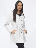 Vegan Classic Double-Breasted Belted Trench Coat by Saki Sport