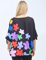 Tie Sleeve Round Neck Colourful Floral Print Top by Froccella