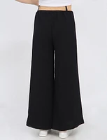 Flowy Wide-Leg Pants with Straw Belt by Froccella