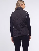 Wind & Water Resistent Quilted Reversible Sherpa Lined Vest by Free Country