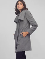 Wool Blend Diagonal Zip High Collar Jacket by Kenneth Cole