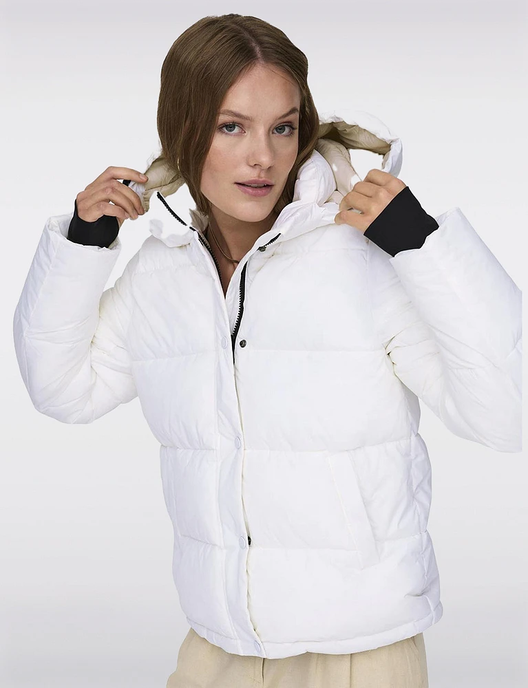 Arctic Slim Featherless Down Puffer Jacket with Removable Hood by Only