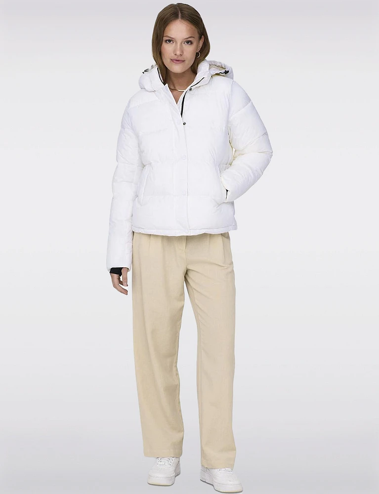 Arctic Slim Featherless Down Puffer Jacket with Removable Hood by Only