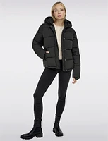 Arctic Slim Featherless Down Puffer Jacket with Removable Hood by Only