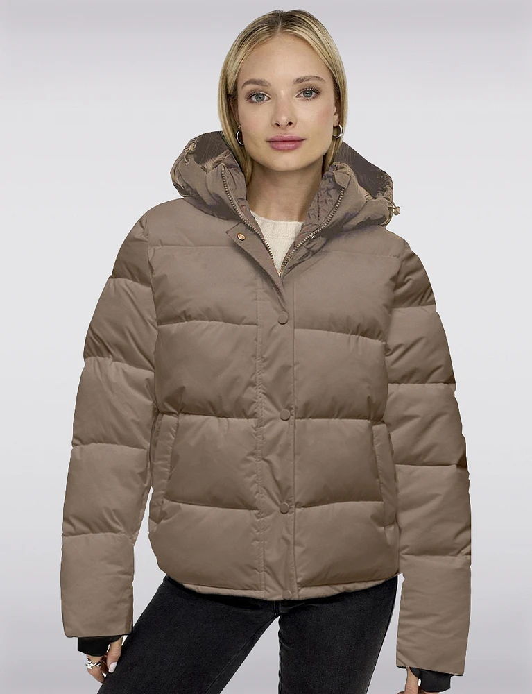 Arctic Slim Featherless Down Puffer Jacket with Removable Hood by Only