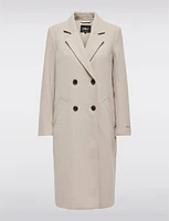 Sleek Classic Double-Breasted Wool Blend Maxi OverCoat by Only