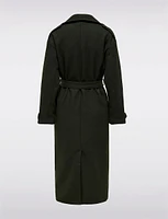 Elegant Maxi Wool Trench Coat with Versatile Removable Belt by Only