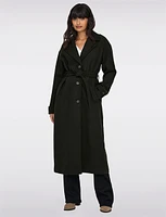 Elegant Maxi Wool Trench Coat with Versatile Removable Belt by Only