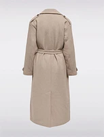 Elegant Maxi Wool Trench Coat with Versatile Removable Belt by Only