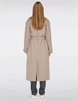 Elegant Maxi Wool Trench Coat with Versatile Removable Belt by Only