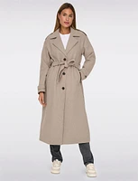 Elegant Maxi Wool Trench Coat with Versatile Removable Belt by Only