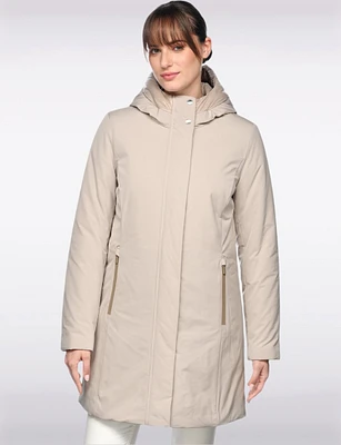 Water and Wind Resistant Long EcologicalWARM Down Hooded Coat by Geox