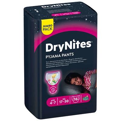 Cuecas DryNites Menina 17-30kg 4-7 Anos