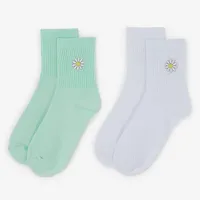 Mid Crew Daisy 2pk Blanc/vert