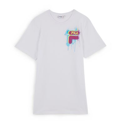 Tee Shirt Splashing Logo Blanc/violet/bleu