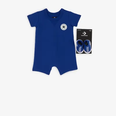 2 Pc Set Romper & Sock Bleu