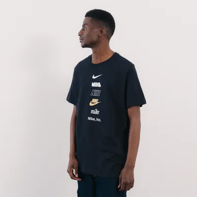 Tee Shirt Multi Logo Noir