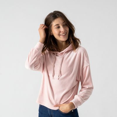 Hoodie Belden Cosy Velvet Rose