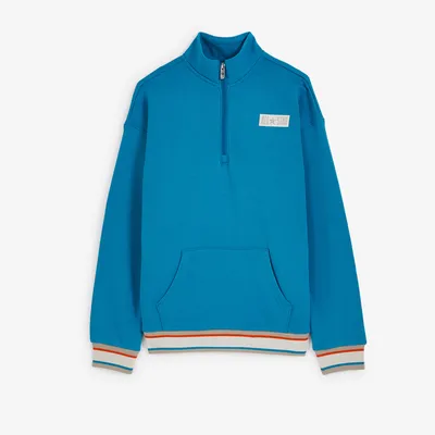Sweat Half-zip Sport Bleu
