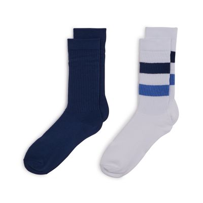 Pack Cho7 X2 Uni Et Stripe Marine/blanc