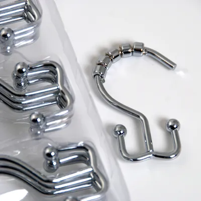Double Rolling Shower Curtain Hooks