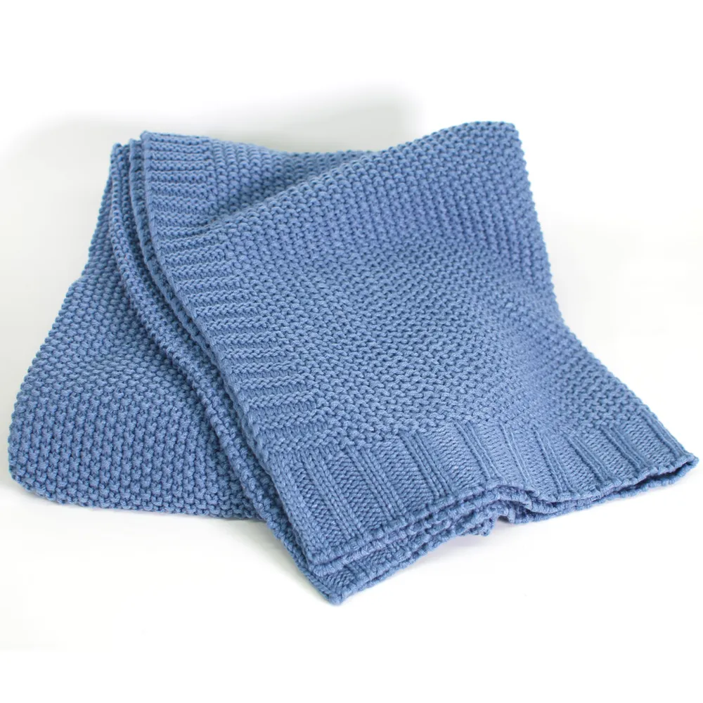 Moss Stitch Knit Throws