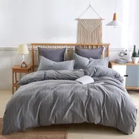 Pinstripe Grey Duvet Cover Sham Set