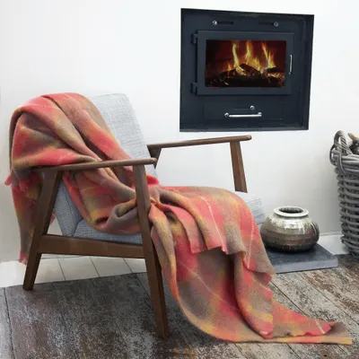 Flame Mohair Wool Throw by Cushendale