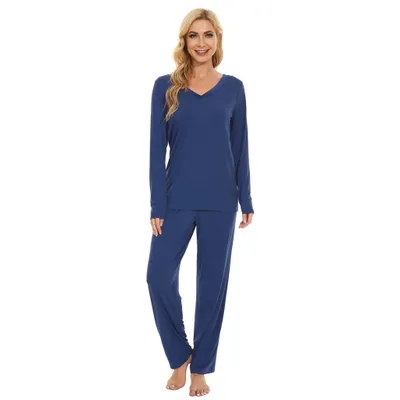 French Blue Bamboo Long Sleeve PJ's