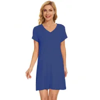 French Blue Bamboo Short Sleeve Sleepshirt