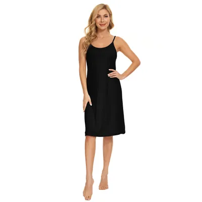 Black Bamboo Spaghetti Dress Sleepwear