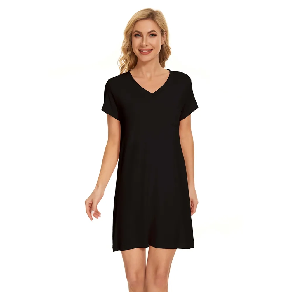 Black Bamboo Short Sleeve Sleepshirt