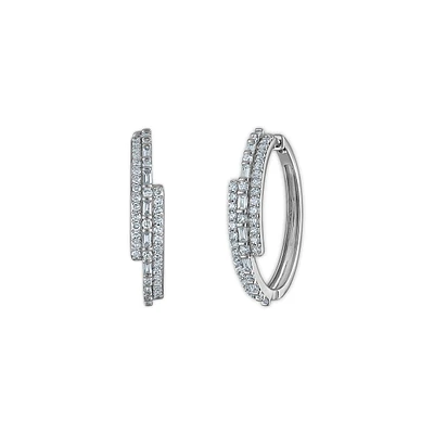 EcoLove 1 CTW Lab Grown Diamond Multi Row Hoop Earrings