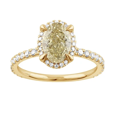 Signature EcoLove 2 CTW Fancy Yellow Lab Grown Diamond Engagement Ring in 14KT Yellow Gold